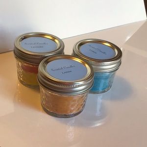 Scented Candles Set of 3 Mason Jars